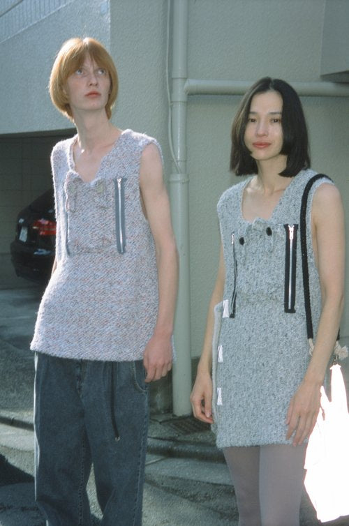 Tweedish Flight Vest / White