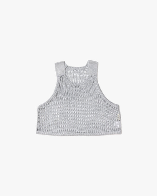 metallic knit tank (silver)