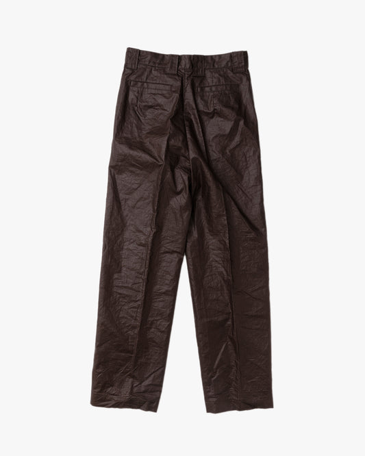 linen coating pants (brown/ beige)