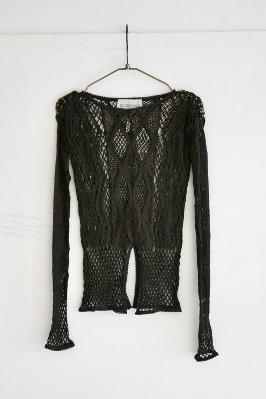 stretch lace long sleeve tee(khaki)