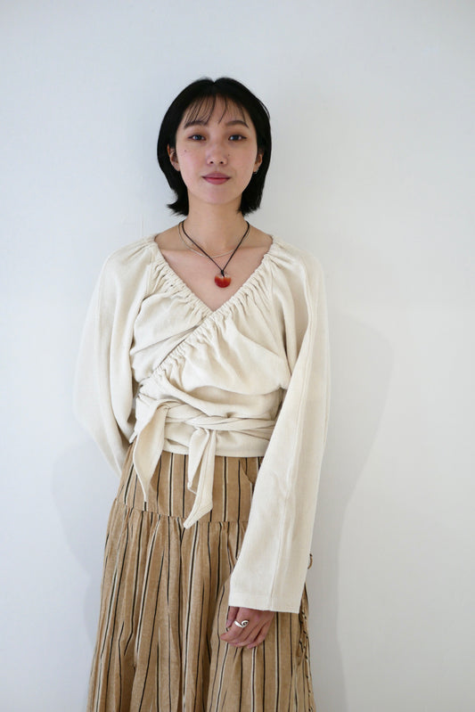 Matka Silk Denim Cache Couer Blouse