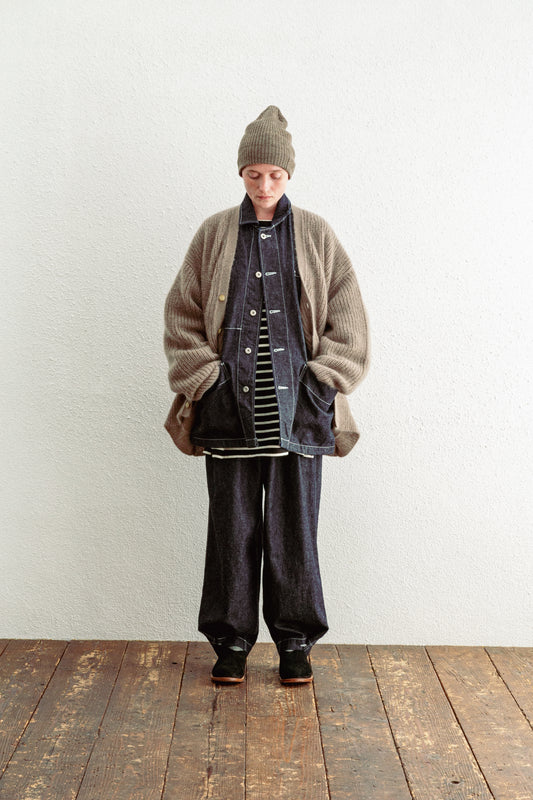 Kid Mohair Cardigan / Gray Beige