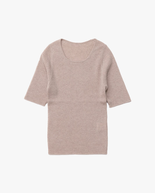 Rib S/S Tee / Beige
