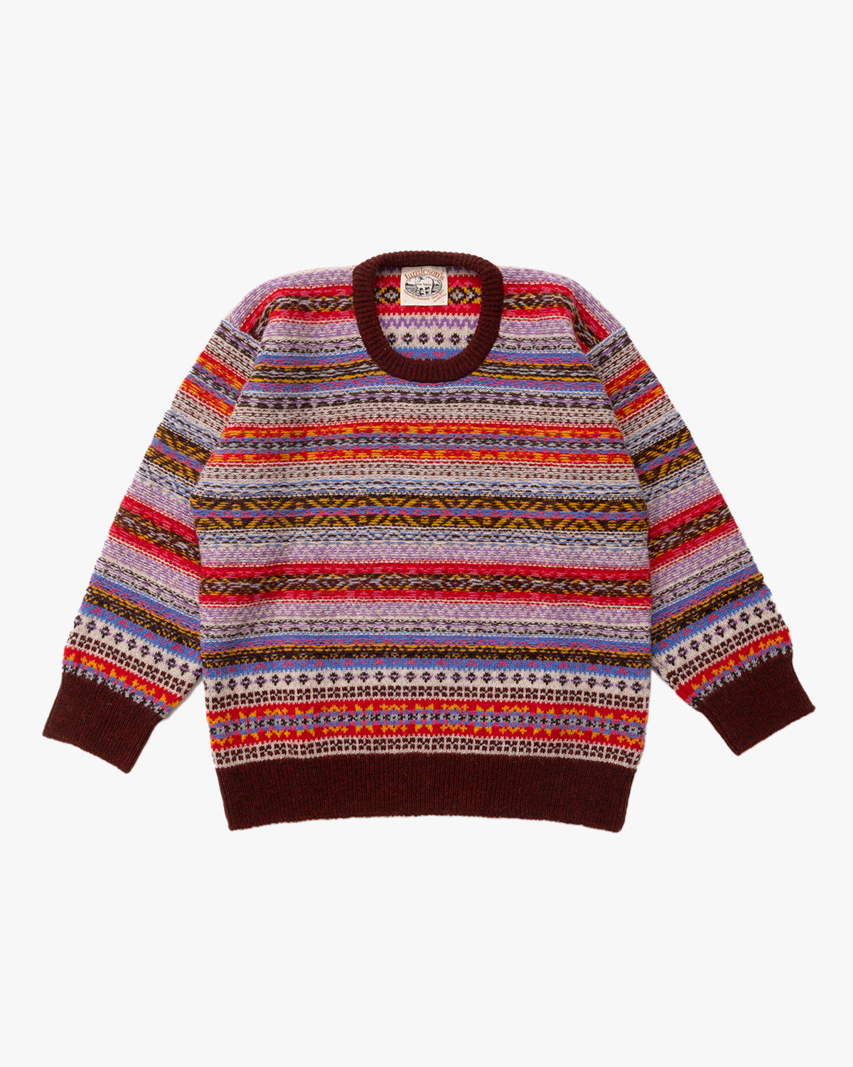 Jamieson’s x Kota Gushiken Reverse Stitch Fair Isle Sweater / Brown