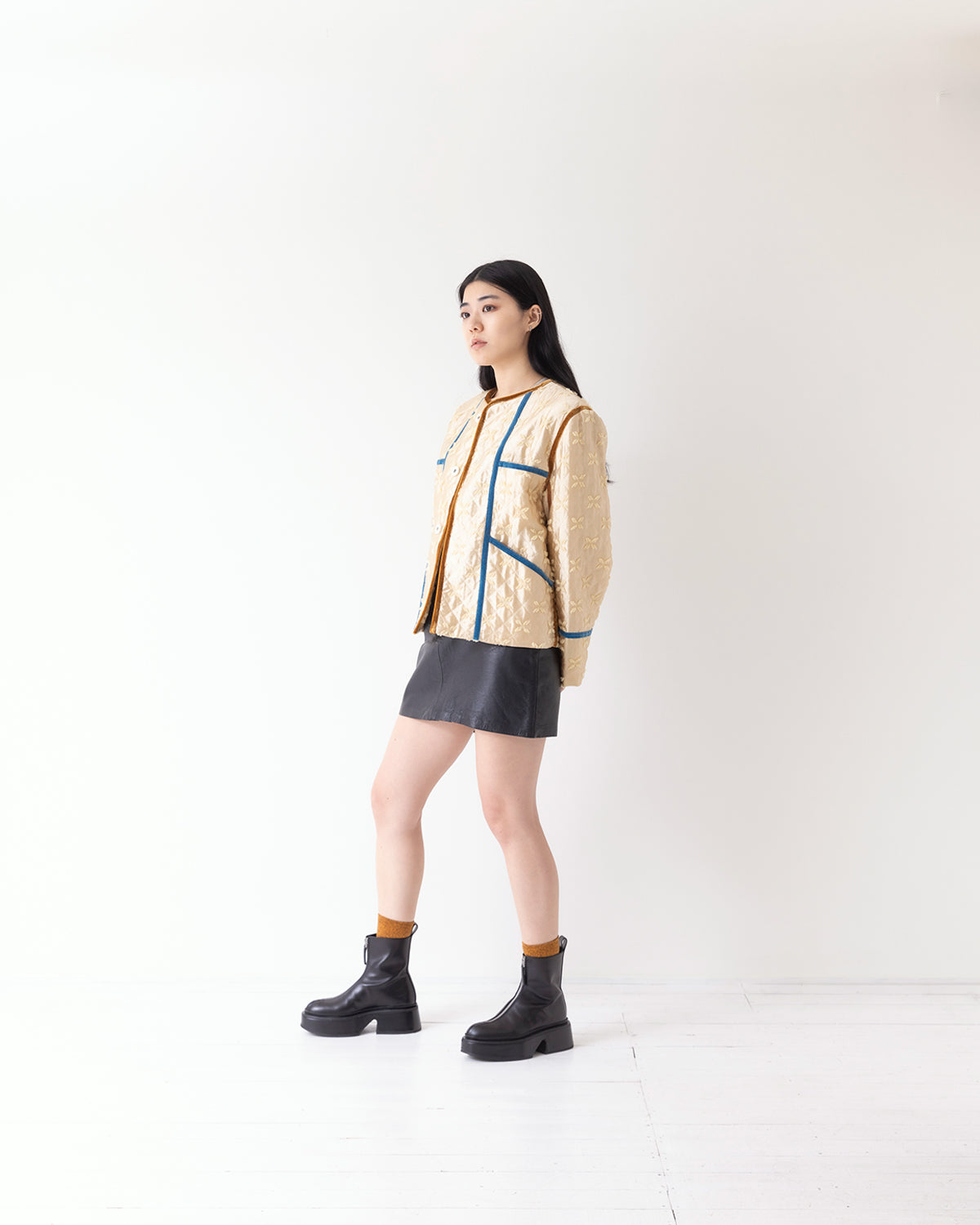 shiny jacquard jacket