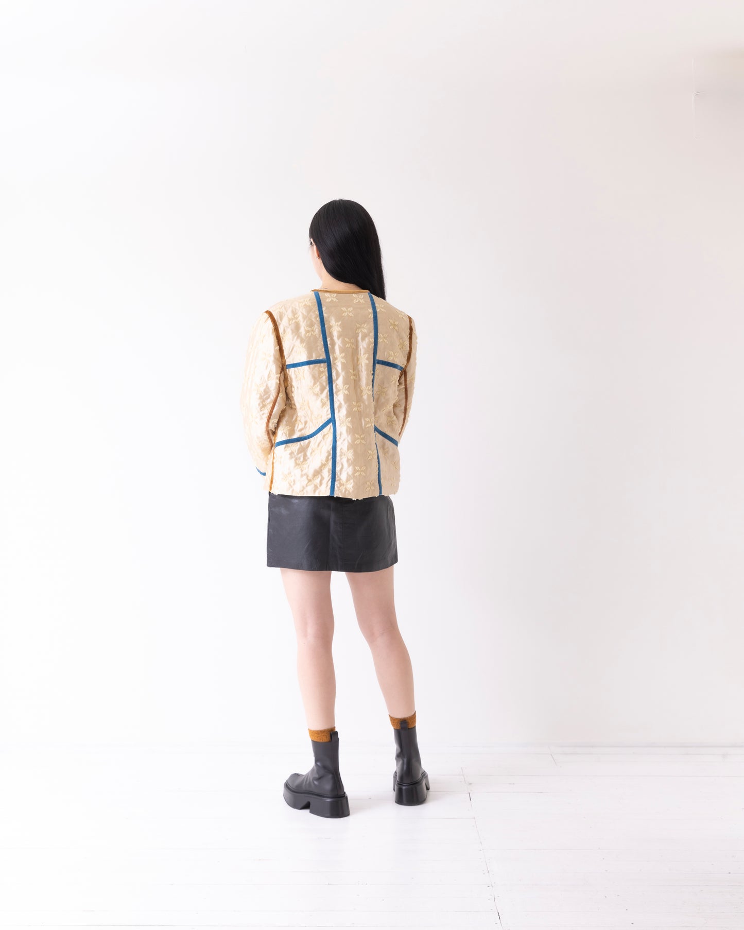 shiny jacquard jacket