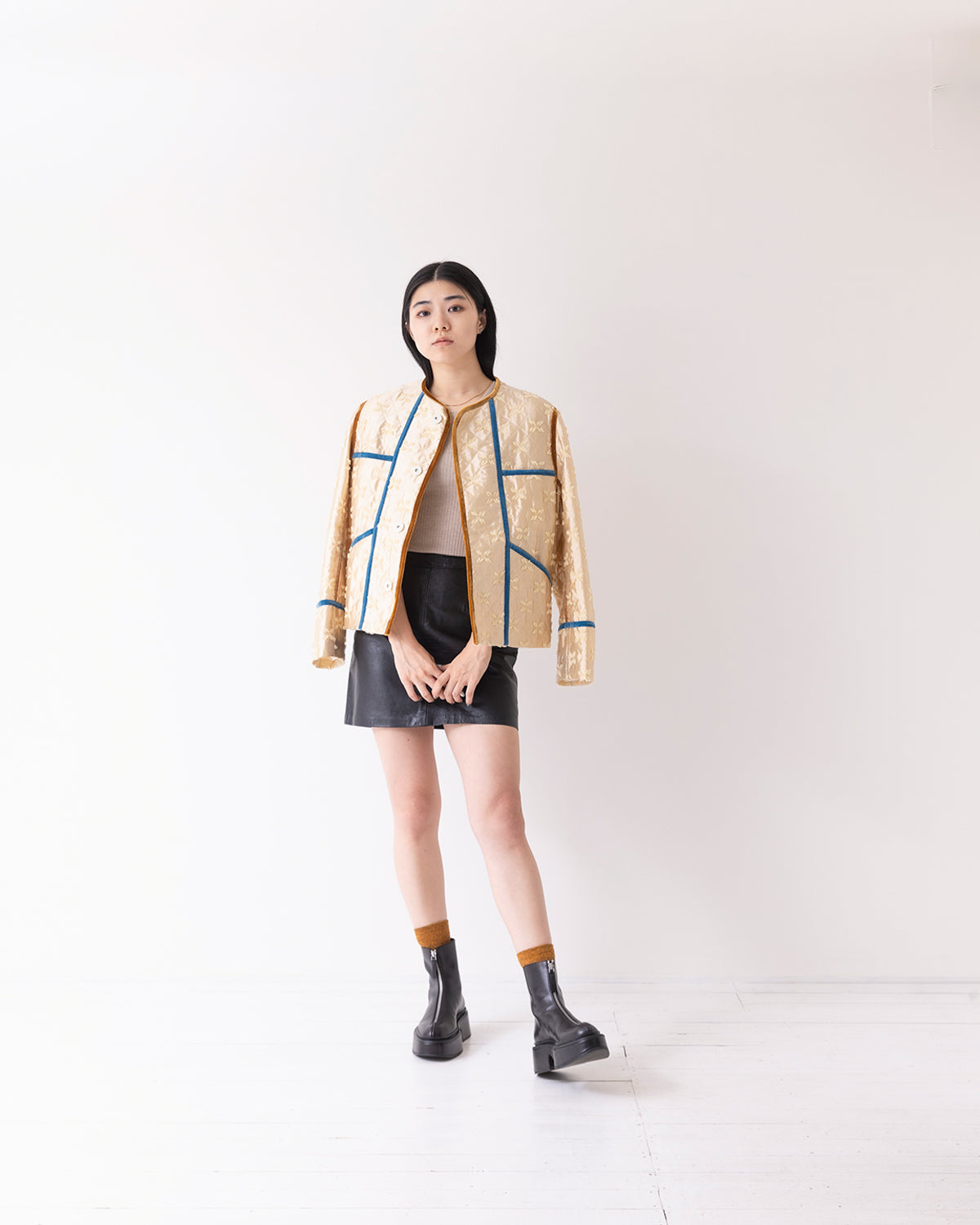 shiny jacquard jacket