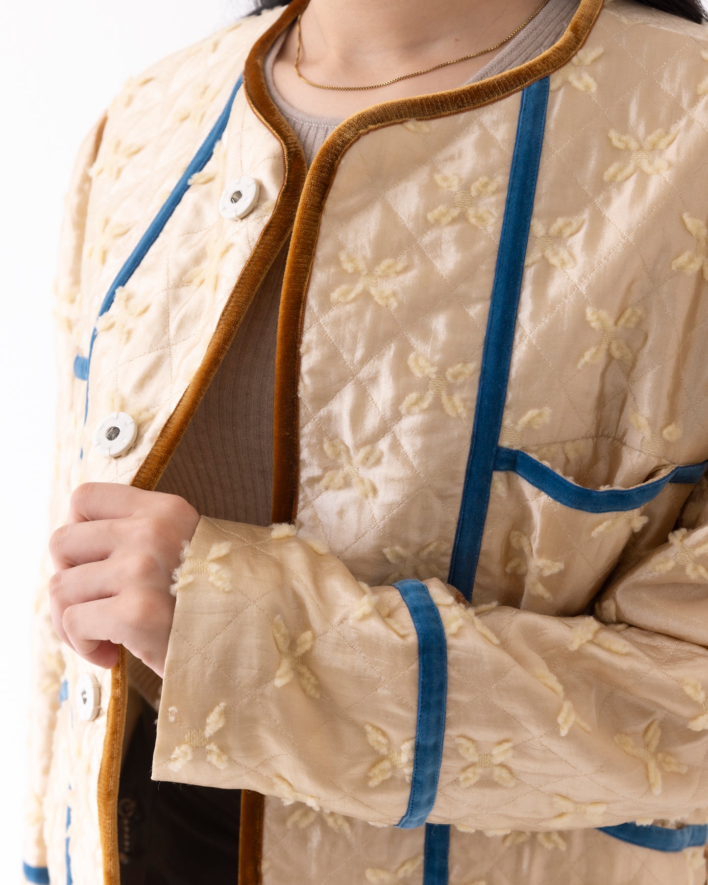 shiny jacquard jacket
