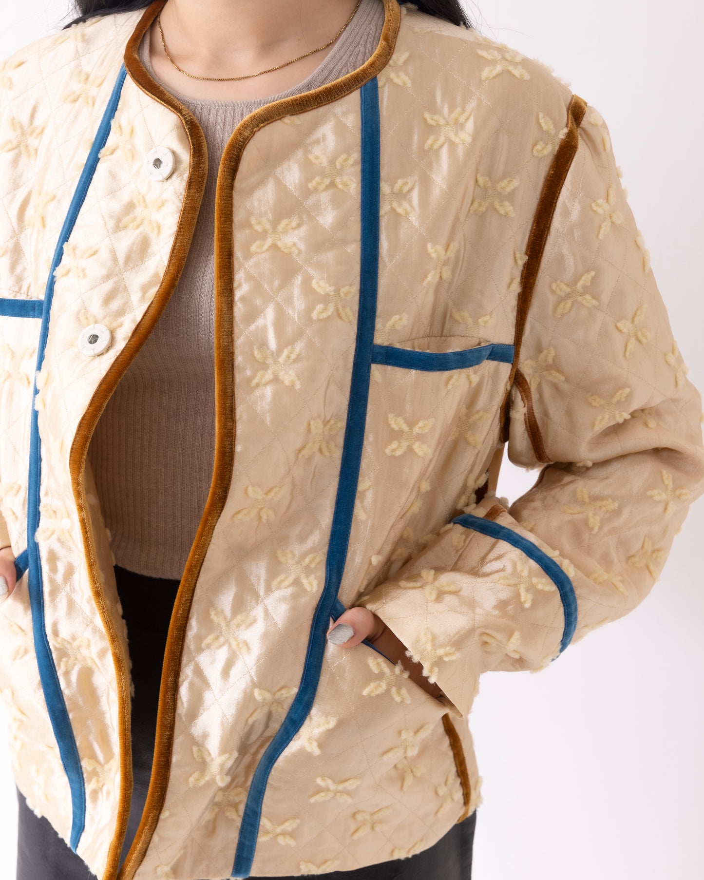 shiny jacquard jacket