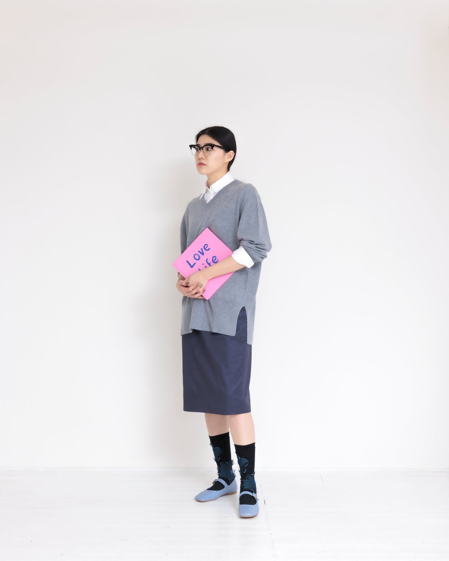 "Christian Dior" Pencil Skirt (Navy)