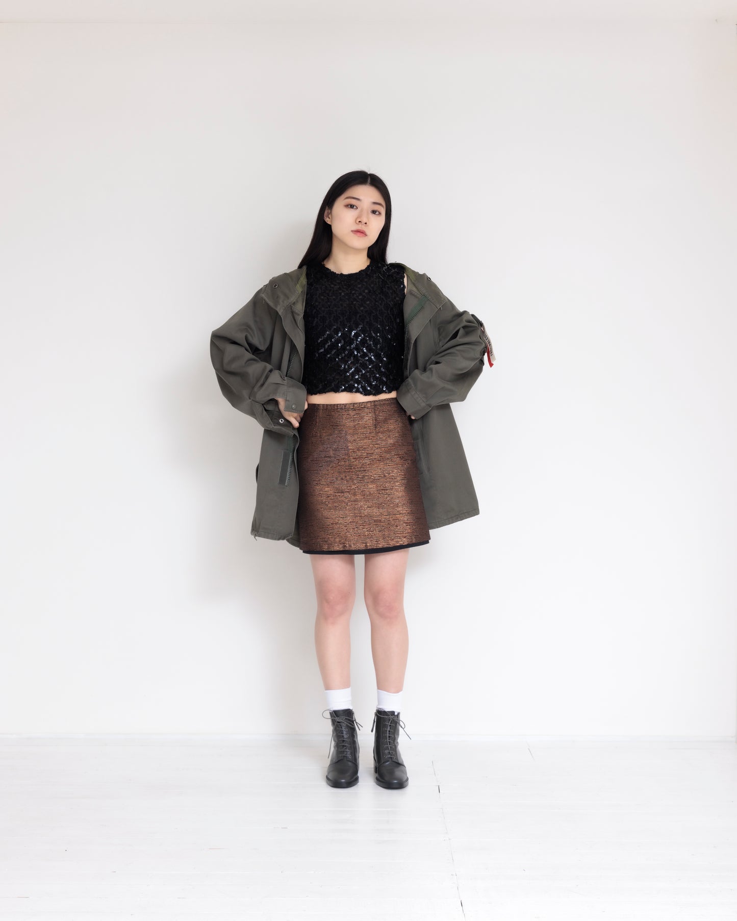"See by Chloe" Lame Mini Skirt