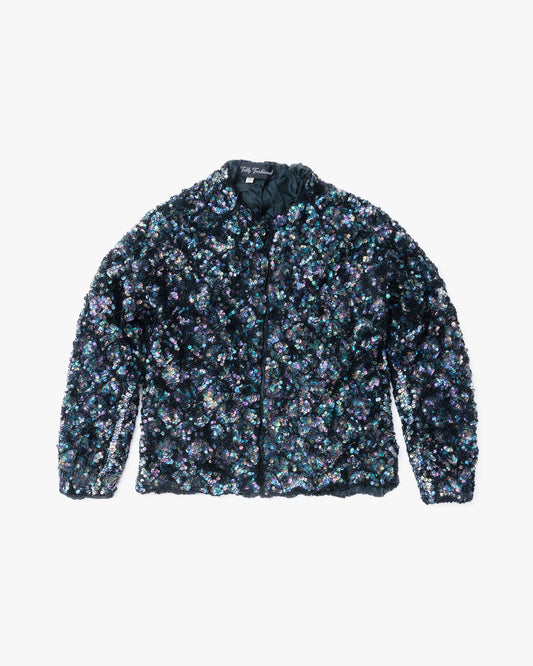 Sequins Silk Jacket (Black)