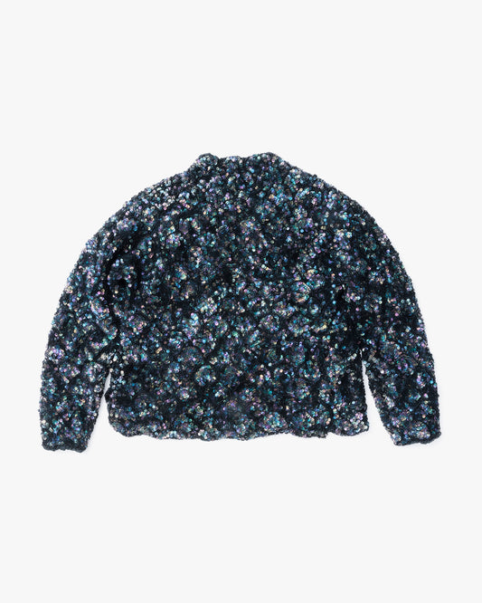 Sequins Silk Jacket (Black)