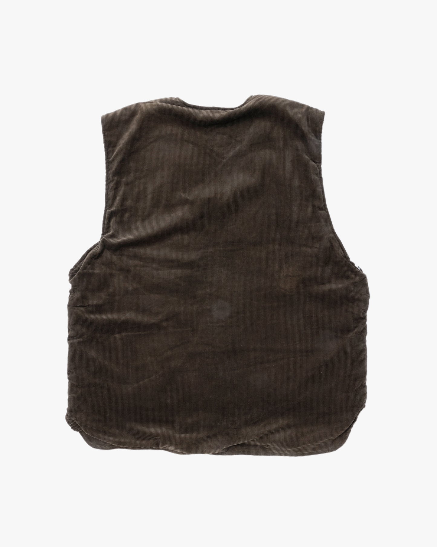 Corduroy Wool Boa Vest (Khaki/White)