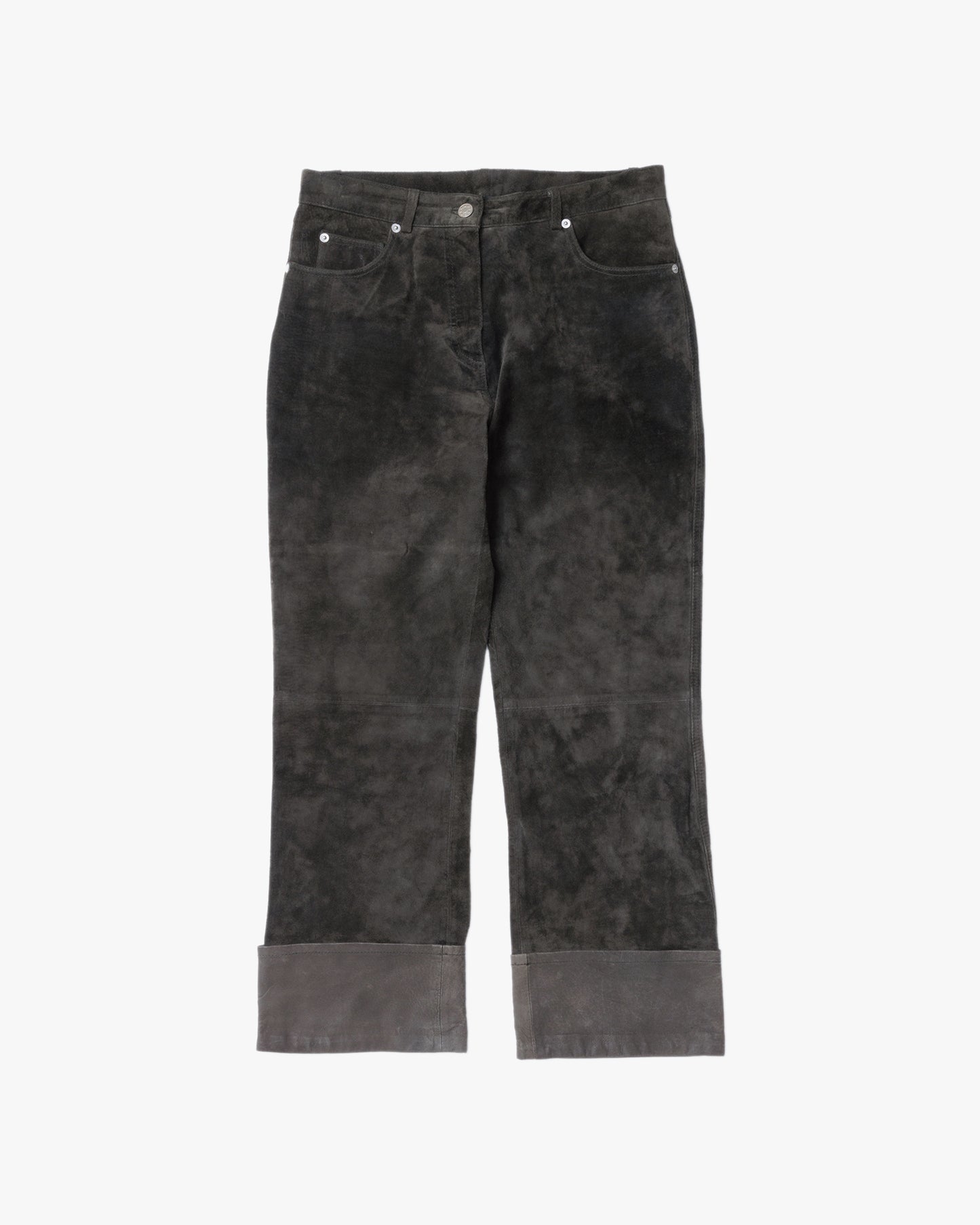 Back Skin Leather Trousers (Khaki)