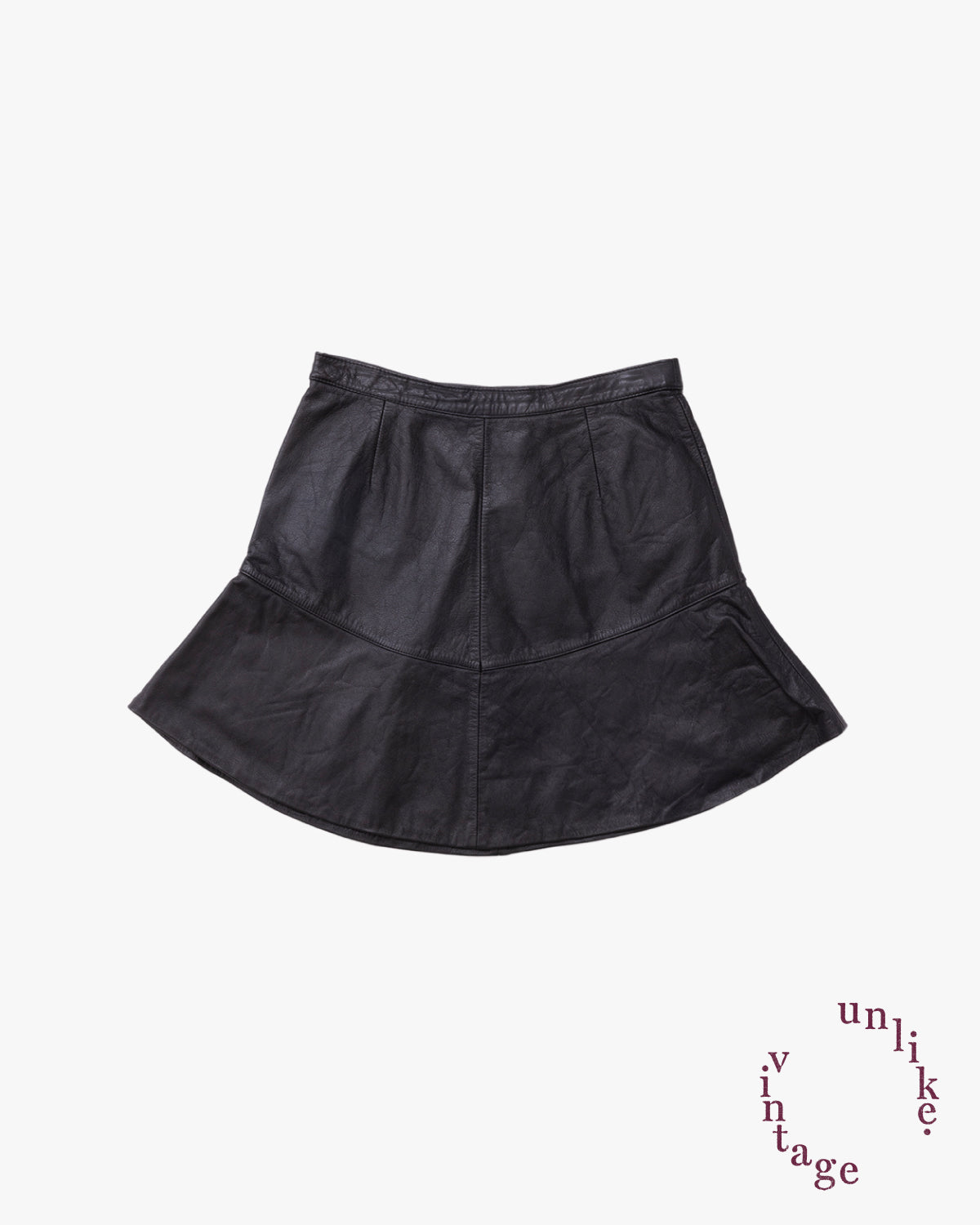 Leather Mini Flared Skirt #4 / Black
