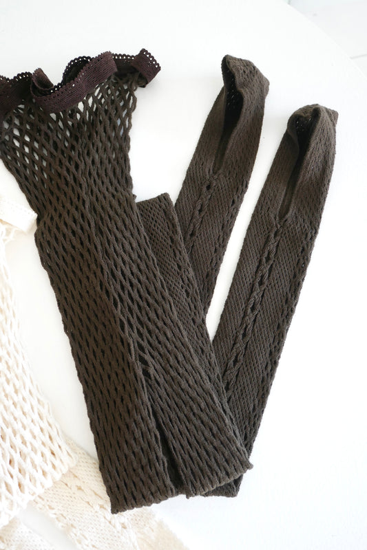 strech lace tights (khaki)