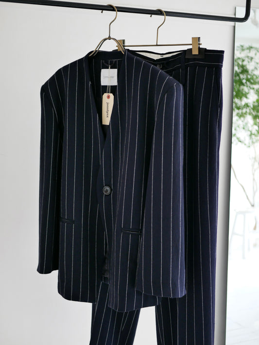 stripe jacket (navy x white)