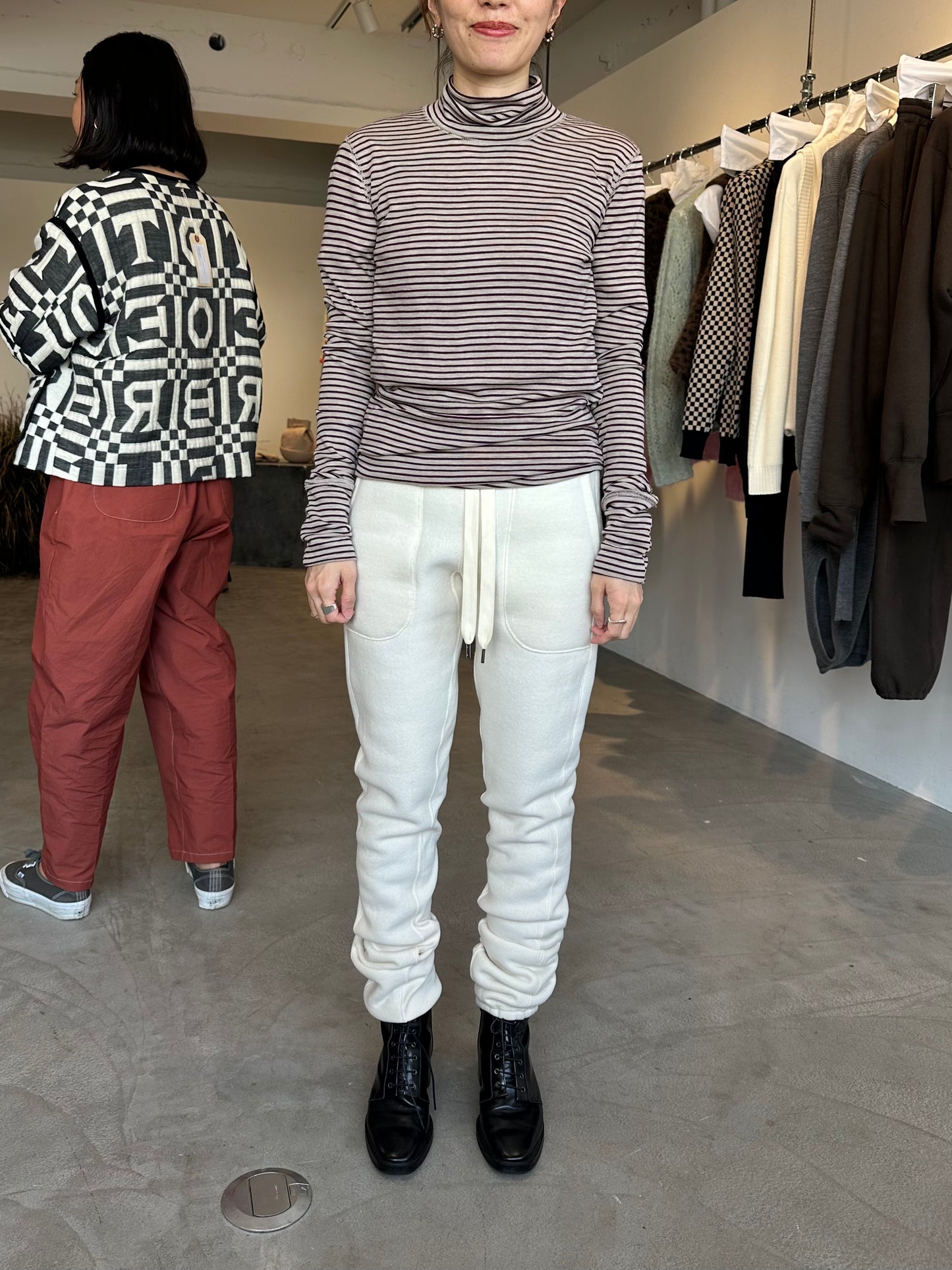 wool rib high neck tee