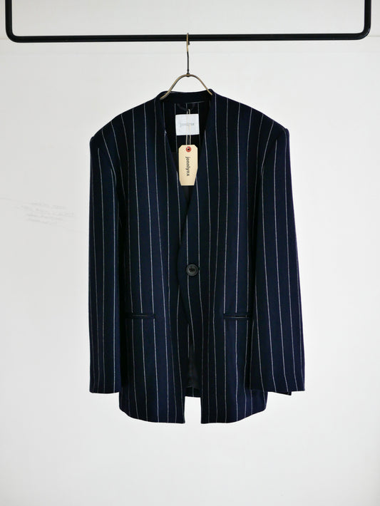 stripe jacket (navy x white)
