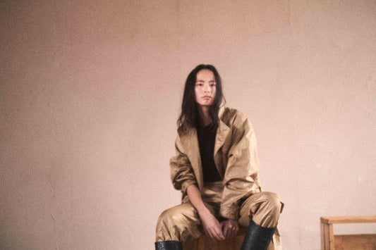 linen coating pants (brown/ beige)