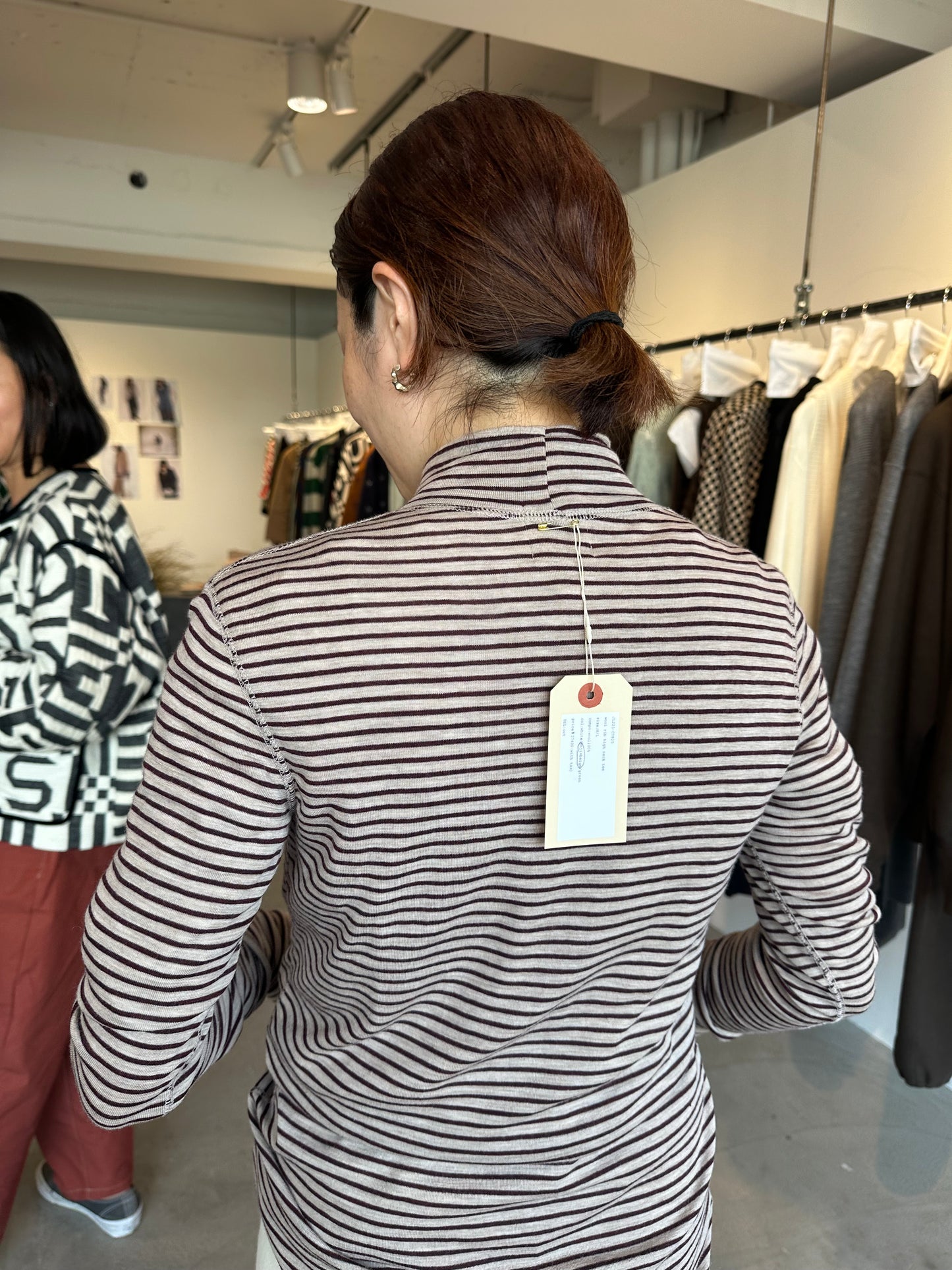 wool rib high neck tee