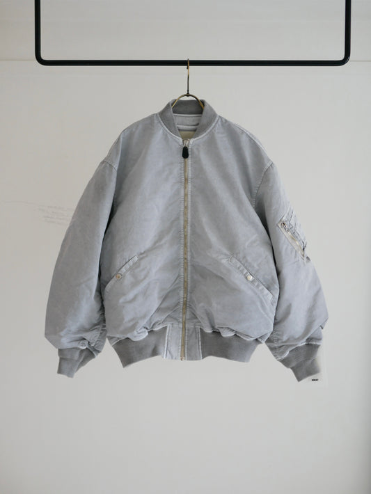 HAND-DYED BOMBER JACKET / Gray