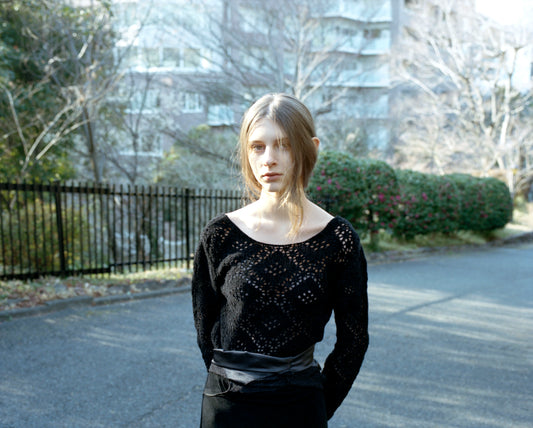 silk velvet lace bodysuit (black)