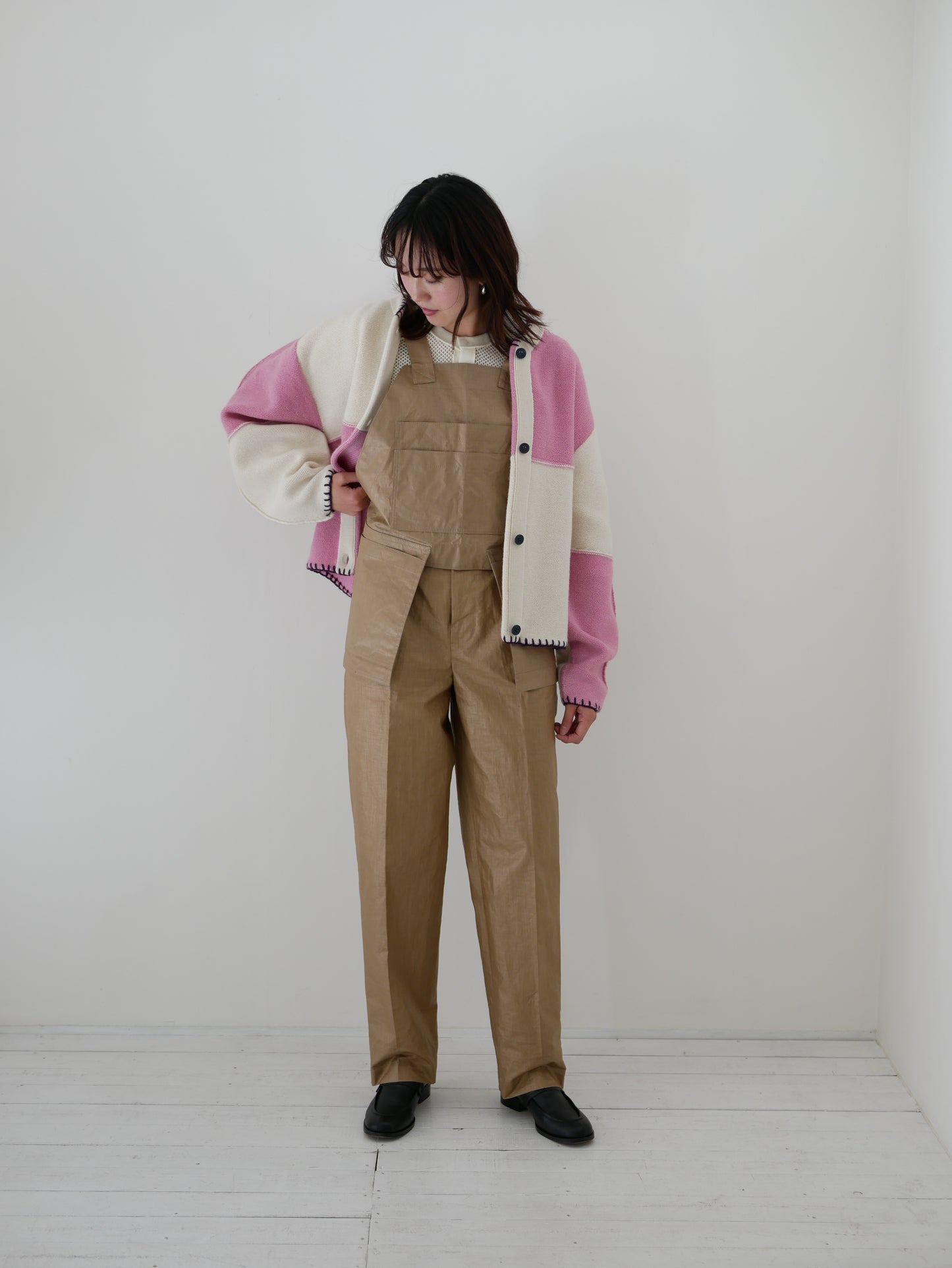 linen coating pants (brown/ beige)