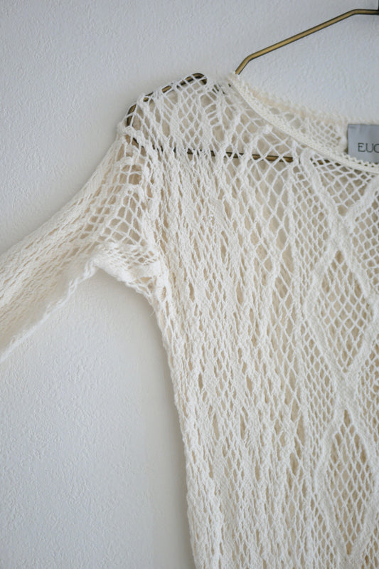 stretch lace long sleeve tee(ivory)