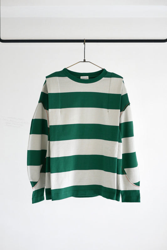 border big sleeve tee (green x gray)