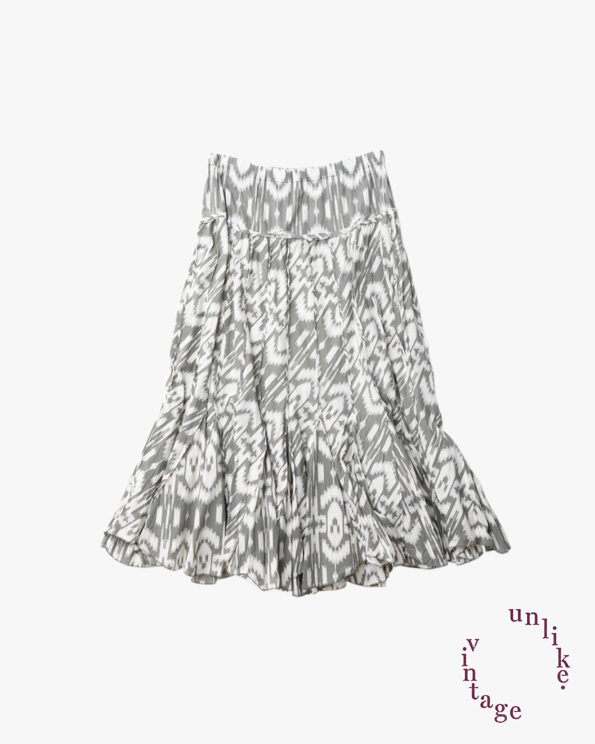 Khaki x White Unique Pattern Marmaid Skirt