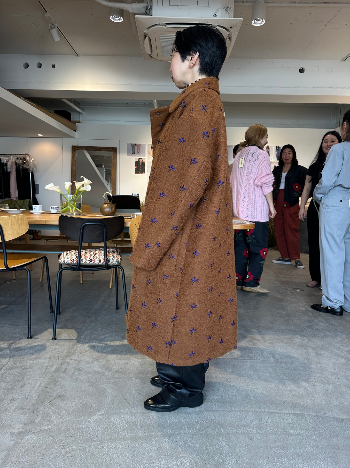 floating jacquard coat