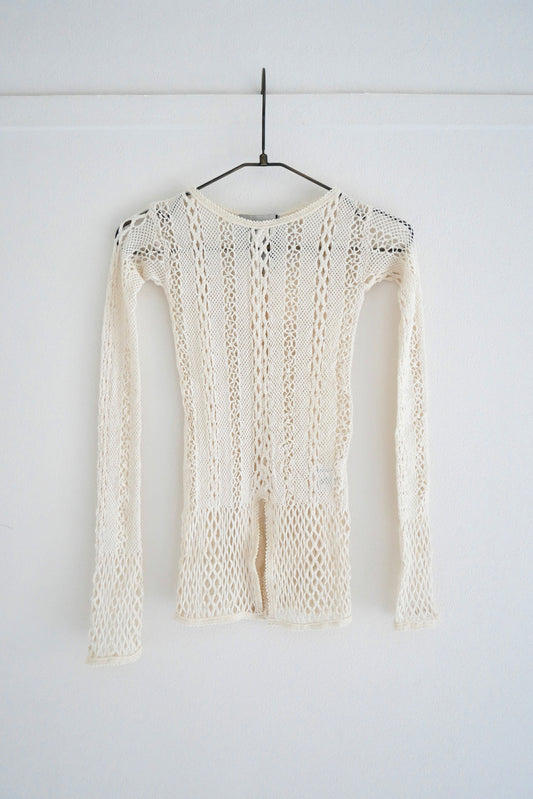 Stretch lace long sleeve (Ivory)