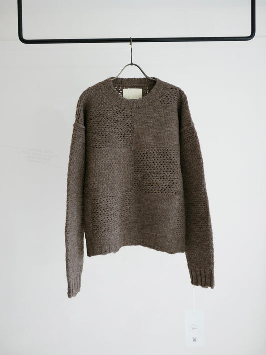 PATCHWORK SWEATER / Brown