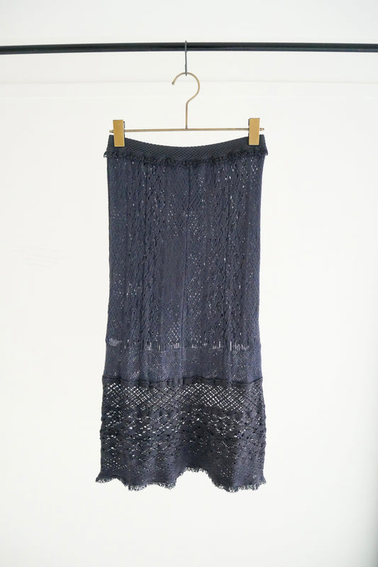 stretch lace skirt (charcoal)