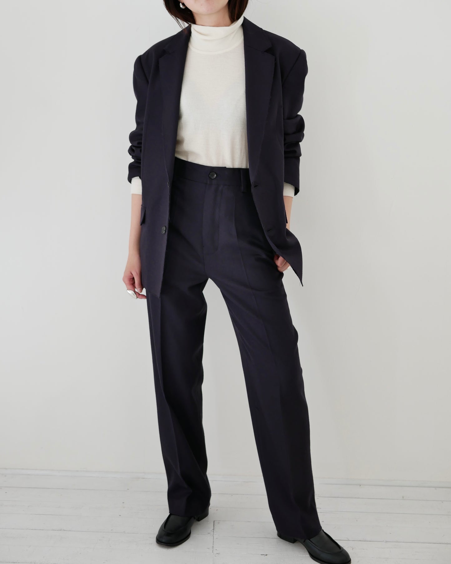 2way stretch wool jacket (navy)