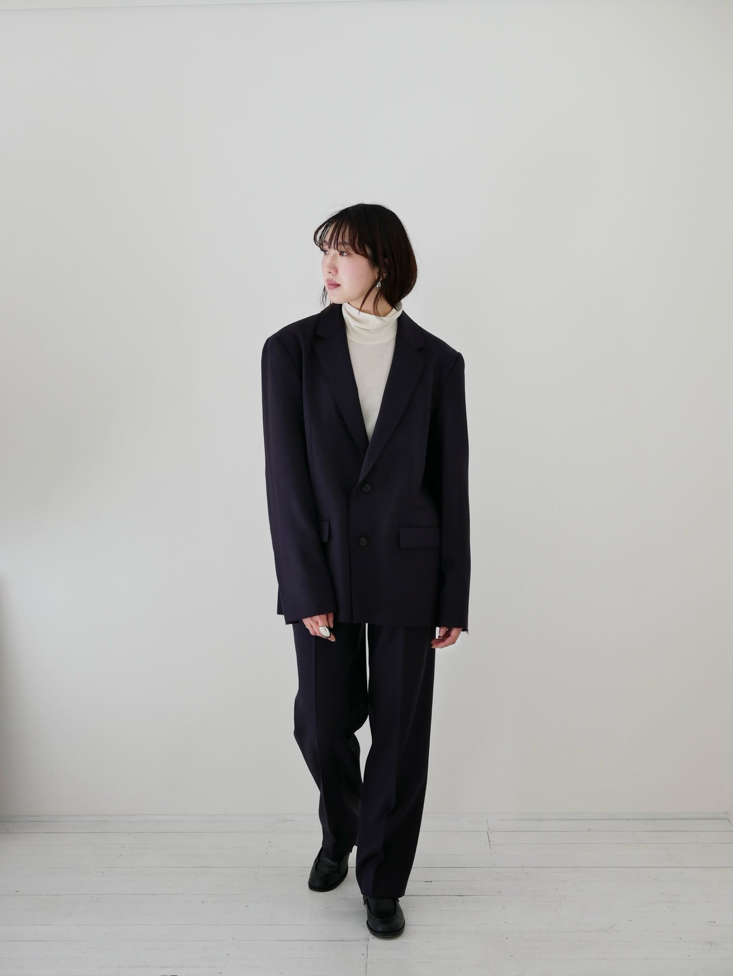 2way stretch wool jacket (navy)