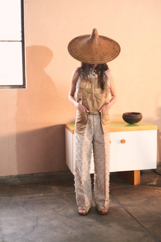 linen coating apron (beige)