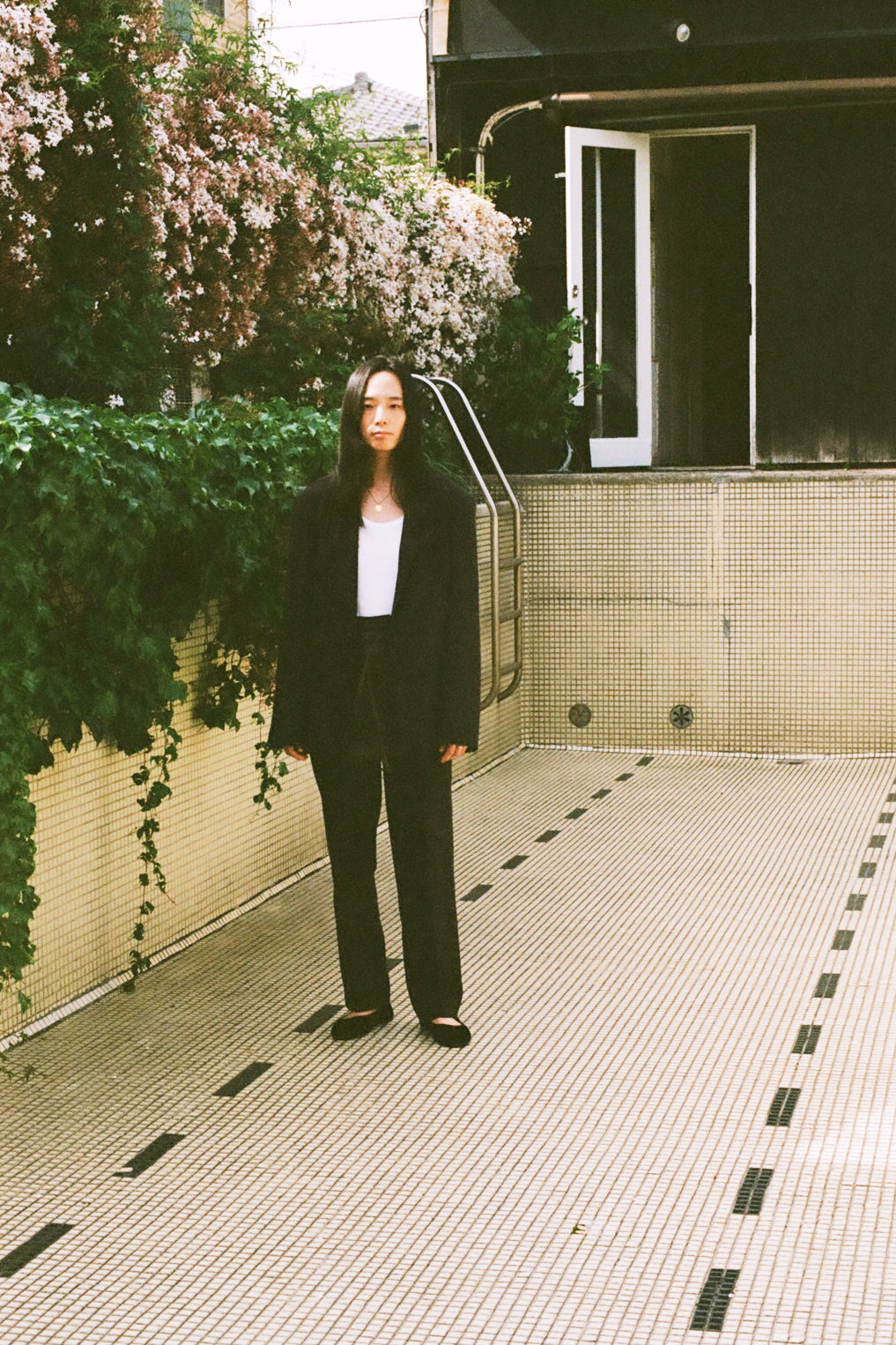 2way stretch wool pants (navy)