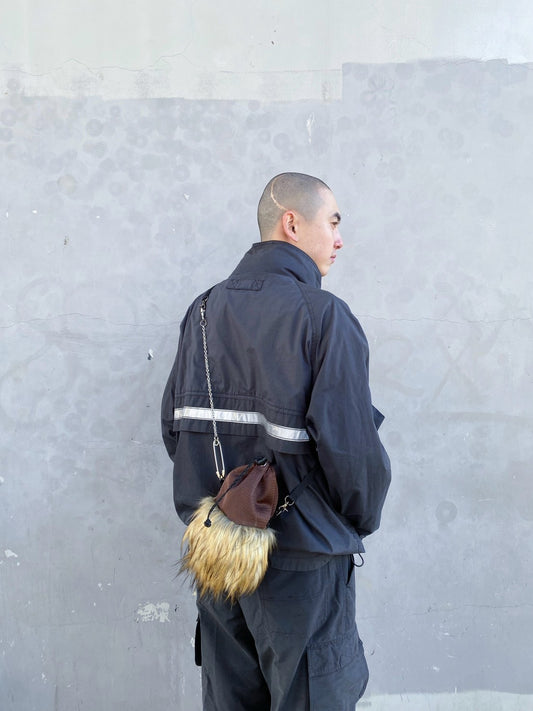 Faux Fur Safety-Pin Bag