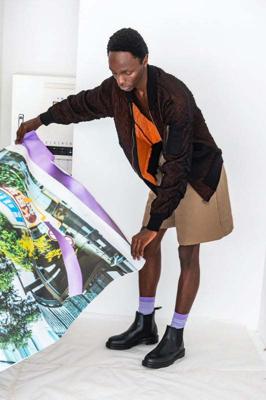 See-through Flight Jacket / Black