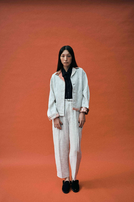 Cotton linen melange pants