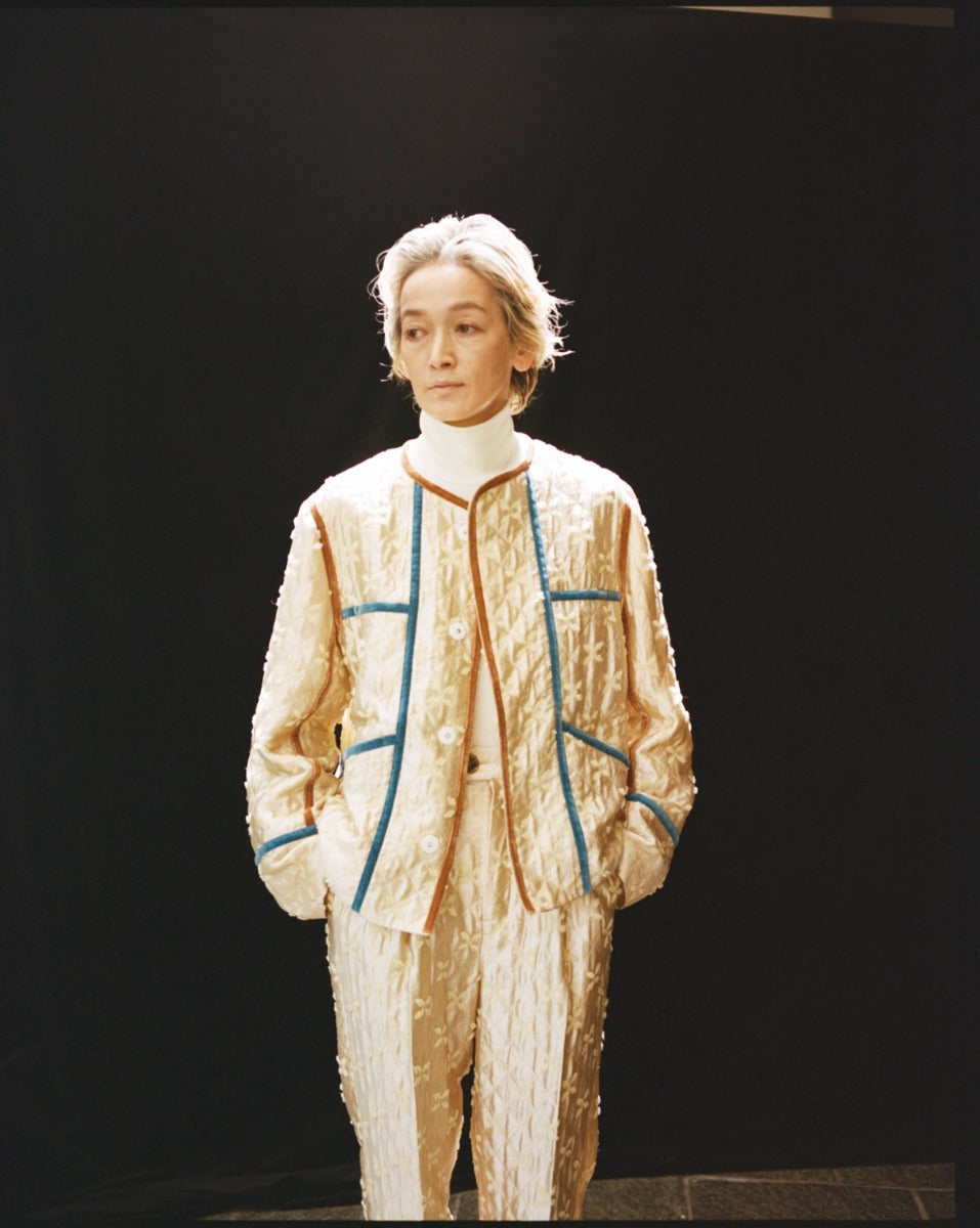 shiny jacquard jacket