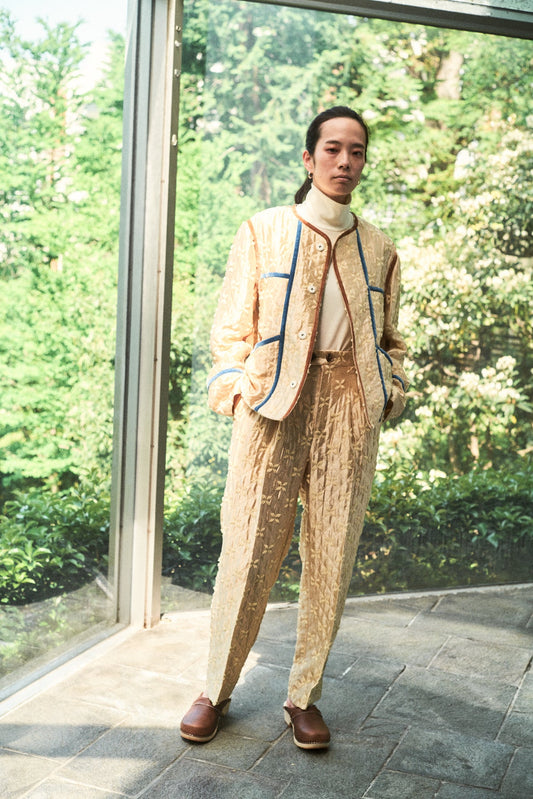 shiny jacquard jacket