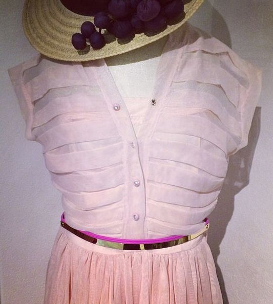 Narrow Panel Belt / Bright Pink