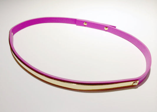 Narrow Panel Belt / Bright Pink