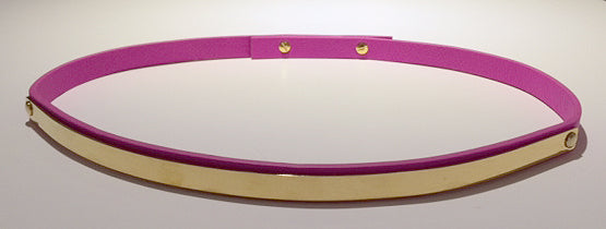 Narrow Panel Belt / Bright Pink