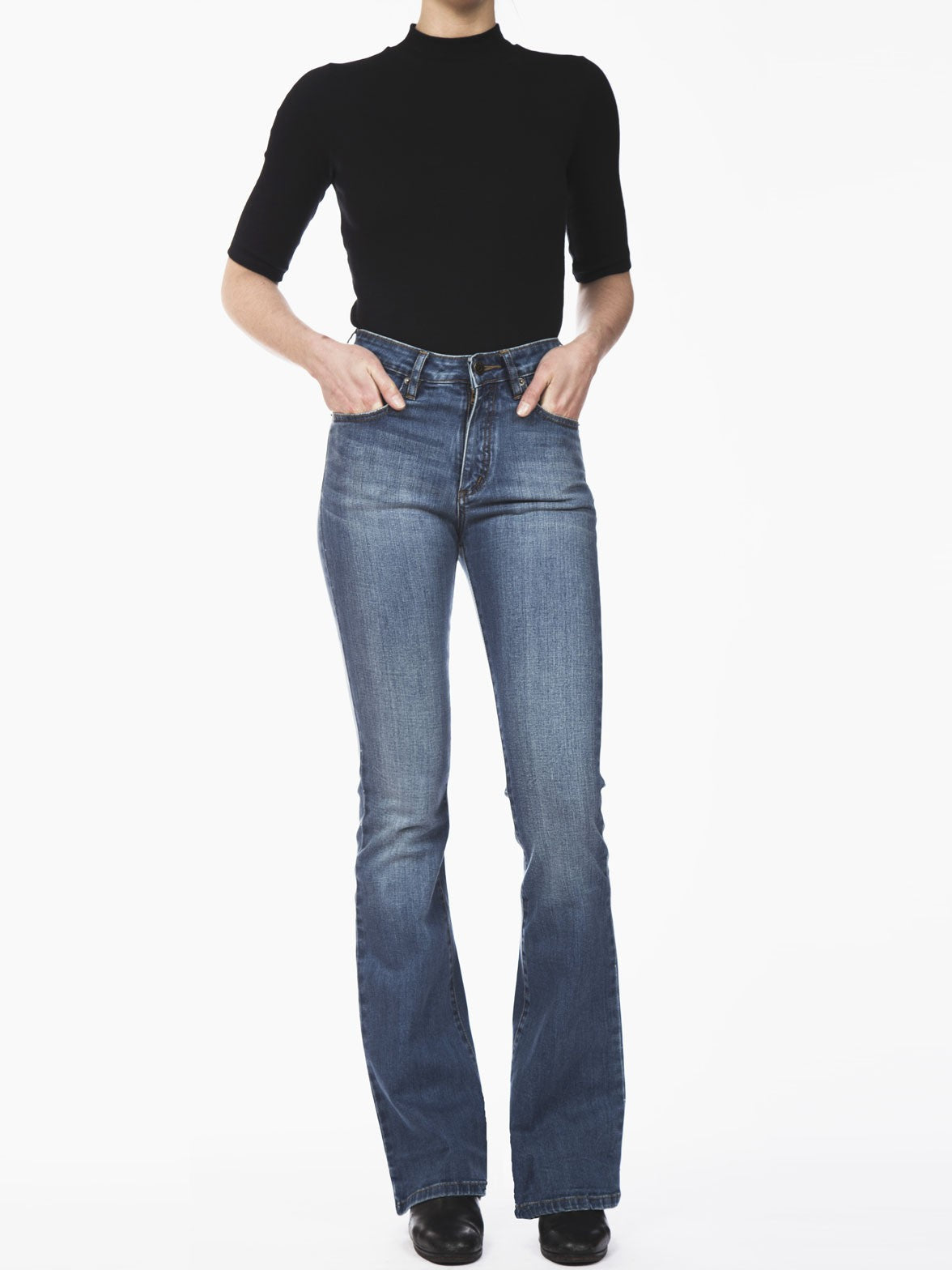 【SALE・70%OFF】"Devon" High-Waist Flare Denim / Karma Blue