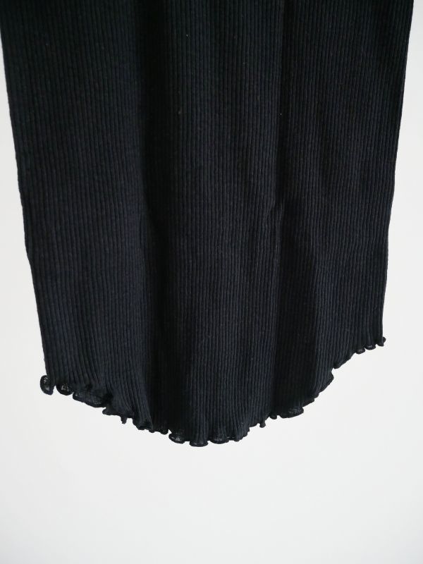 Cotton Linen Half Sleeve Top / Black